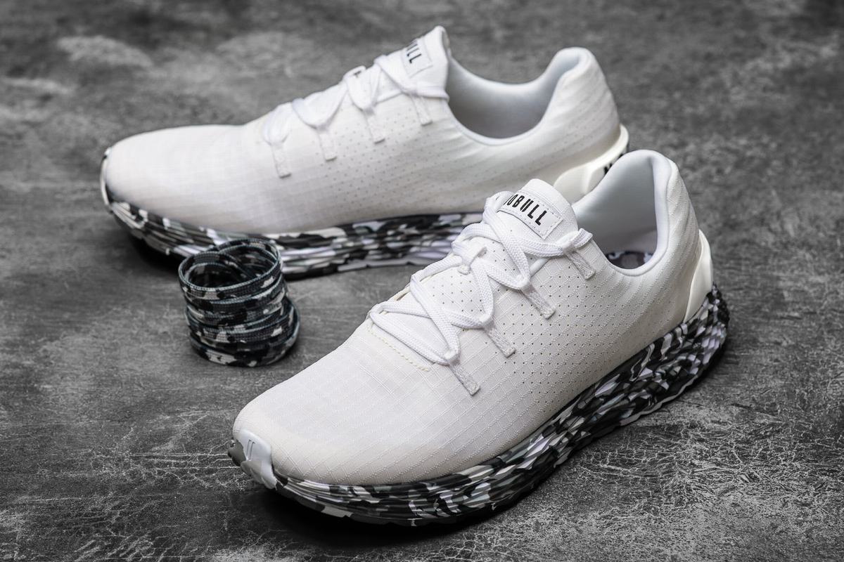 Nobull Ripstop Runner Men's Running Shoes White Grey | Australia (TY6083)